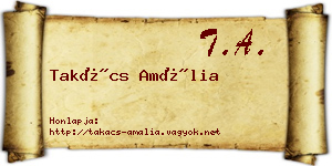 Takács Amália névjegykártya